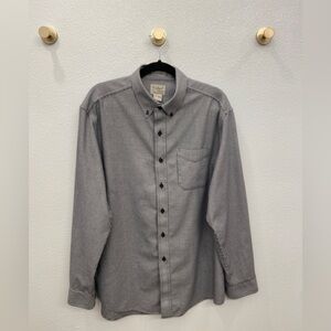 LL Bean Classic Flannel Black Grey Men's Shirt Size Large Houndstooth Preppy